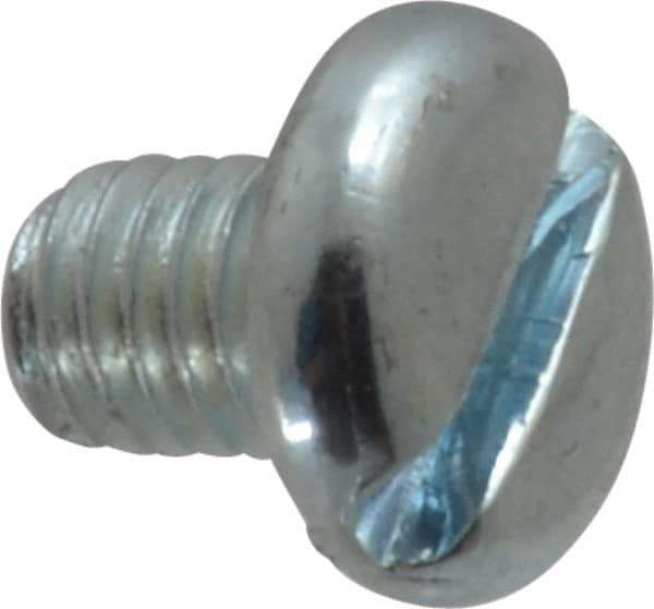 Value Collection - #10-32 UNF, 1/4" Length Under Head Slotted Drive Machine Screw - Pan Head, Grade J82 Steel, Zinc-Plated Finish, Without Washer - Exact Industrial Supply