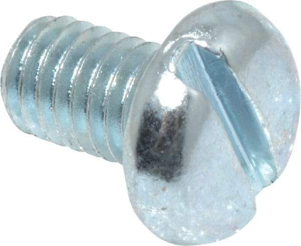 Value Collection - #10-32 UNF, 5/16" Length Under Head Slotted Drive Machine Screw - Pan Head, Grade J82 Steel, Zinc-Plated Finish, Without Washer - Exact Industrial Supply