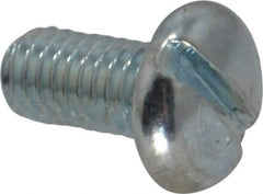 Value Collection - #10-32 UNF, 3/8" Length Under Head Slotted Drive Machine Screw - Pan Head, Grade J82 Steel, Zinc-Plated Finish, Without Washer - Exact Industrial Supply