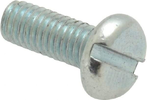 Value Collection - #10-32 UNF, 1/2" Length Under Head Slotted Drive Machine Screw - Pan Head, Grade J82 Steel, Zinc-Plated Finish, Without Washer - Exact Industrial Supply
