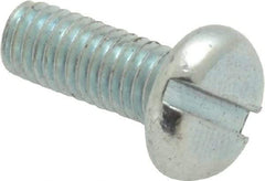 Value Collection - #10-32 UNF, 1/2" Length Under Head Slotted Drive Machine Screw - Pan Head, Grade J82 Steel, Zinc-Plated Finish, Without Washer - Exact Industrial Supply