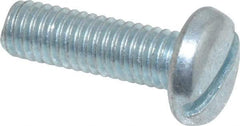 Value Collection - #10-32 UNF, 5/8" Length Under Head Slotted Drive Machine Screw - Pan Head, Grade J82 Steel, Zinc-Plated Finish, Without Washer - Exact Industrial Supply