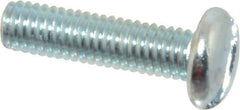 Value Collection - #10-32 UNF, 3/4" Length Under Head Slotted Drive Machine Screw - Pan Head, Grade J82 Steel, Zinc-Plated Finish, Without Washer - Exact Industrial Supply
