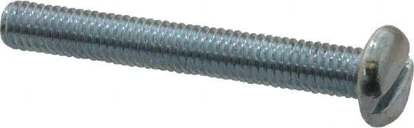 Value Collection - #10-32 UNF, 1-1/2" Length Under Head Slotted Drive Machine Screw - Pan Head, Grade J82 Steel, Zinc-Plated Finish, Without Washer - Exact Industrial Supply