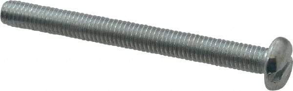 Value Collection - #10-32 UNF, 2" Length Under Head Slotted Drive Machine Screw - Pan Head, Grade J82 Steel, Zinc-Plated Finish, Without Washer - Exact Industrial Supply