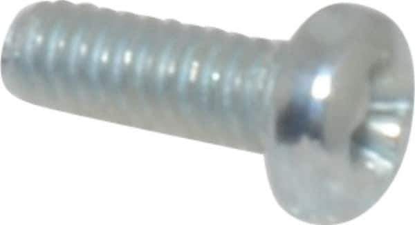 Value Collection - #2-56 UNC, 1/4" Length Under Head Phillips Drive Machine Screw - Pan Head, Grade 2 Steel, Zinc-Plated Finish, Without Washer - Exact Industrial Supply