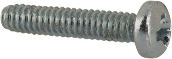 Value Collection - #2-56 UNC, 7/16" Length Under Head Phillips Drive Machine Screw - Pan Head, Grade J82 Steel, Zinc-Plated Finish, Without Washer - Exact Industrial Supply