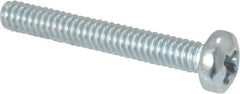 Value Collection - #2-56 UNC, 5/8" Length Under Head Phillips Drive Machine Screw - Pan Head, Grade J82 Steel, Zinc-Plated Finish, Without Washer - Exact Industrial Supply