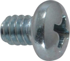 Value Collection - #10-24 UNC, 1/4" Length Under Head Phillips Drive Machine Screw - Pan Head, Grade 2 Steel, Zinc-Plated Finish, Without Washer - Exact Industrial Supply