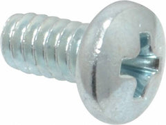 Value Collection - #10-24 UNC, 3/8" Length Under Head Phillips Drive Machine Screw - Pan Head, Grade 2 Steel, Zinc-Plated Finish, Without Washer - Exact Industrial Supply