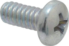 Value Collection - #10-24 UNC, 7/16" Length Under Head Phillips Drive Machine Screw - Pan Head, Grade J82 Steel, Zinc-Plated Finish, Without Washer - Exact Industrial Supply