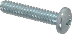 Value Collection - #10-24 UNC, 7/8" Length Under Head Phillips Drive Machine Screw - Pan Head, Grade 2 Steel, Zinc-Plated Finish, Without Washer - Exact Industrial Supply