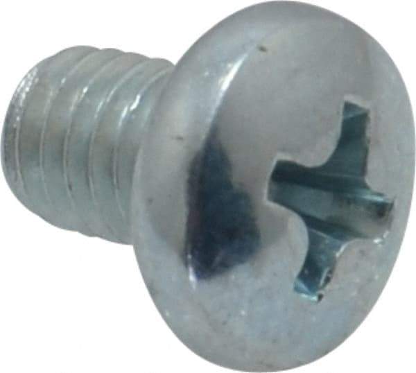 Value Collection - #10-32 UNF, 1/4" Length Under Head Phillips Drive Machine Screw - Pan Head, Grade 2 Steel, Zinc-Plated Finish, Without Washer - Exact Industrial Supply