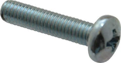 Value Collection - #10-32 UNF, 7/8" Length Under Head Phillips Drive Machine Screw - Pan Head, Grade 2 Steel, Zinc-Plated Finish, Without Washer - Exact Industrial Supply