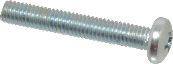 Value Collection - #10-32 UNF, 1-1/4" Length Under Head Phillips Drive Machine Screw - Pan Head, Grade 2 Steel, Zinc-Plated Finish, Without Washer - Exact Industrial Supply