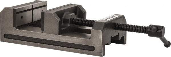 Palmgren - 6" Jaw Opening Capacity x 2" Throat Depth, Horizontal Drill Press Vise - 6" Wide Jaw, Stationary Base, Standard Speed, 11-15/16" OAL x 3-1/2" Overall Height - Exact Industrial Supply