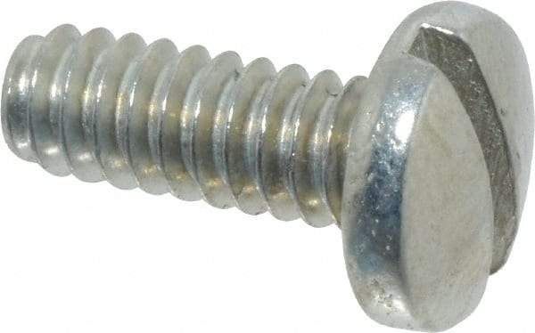 Value Collection - #10-24 UNC, 1/2" Length Under Head Slotted Drive Machine Screw - Binding Head, Grade J82 Steel, Zinc-Plated Finish, Without Washer - Exact Industrial Supply