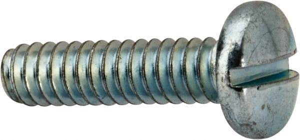 Value Collection - #10-24 UNC, 3/4" Length Under Head Slotted Drive Machine Screw - Binding Head, Grade J82 Steel, Zinc-Plated Finish, Without Washer - Exact Industrial Supply