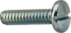 Value Collection - #10-24 UNC, 3/4" Length Under Head Slotted Drive Machine Screw - Binding Head, Grade J82 Steel, Zinc-Plated Finish, Without Washer - Exact Industrial Supply
