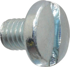 Value Collection - #10-32 UNF, 1/4" Length Under Head Slotted Drive Machine Screw - Binding Head, Grade J82 Steel, Zinc-Plated Finish, Without Washer - Exact Industrial Supply