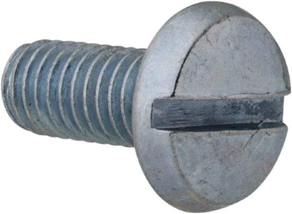 Value Collection - #10-32 UNF, 7/16" Length Under Head Slotted Drive Machine Screw - Binding Head, Grade 2 Steel, Zinc-Plated Finish, Without Washer - Exact Industrial Supply