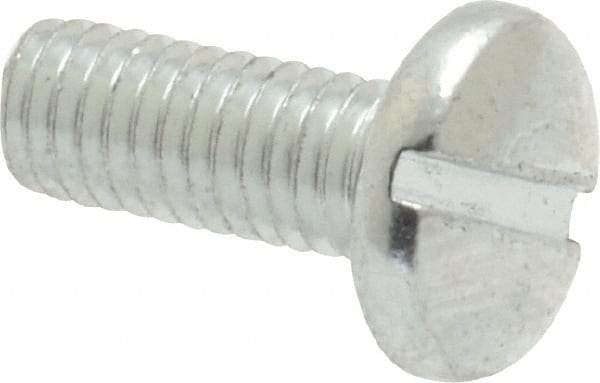 Value Collection - #10-32 UNF, 1/2" Length Under Head Slotted Drive Machine Screw - Binding Head, Grade J82 Steel, Zinc-Plated Finish, Without Washer - Exact Industrial Supply