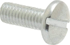Value Collection - #10-32 UNF, 1/2" Length Under Head Slotted Drive Machine Screw - Binding Head, Grade J82 Steel, Zinc-Plated Finish, Without Washer - Exact Industrial Supply