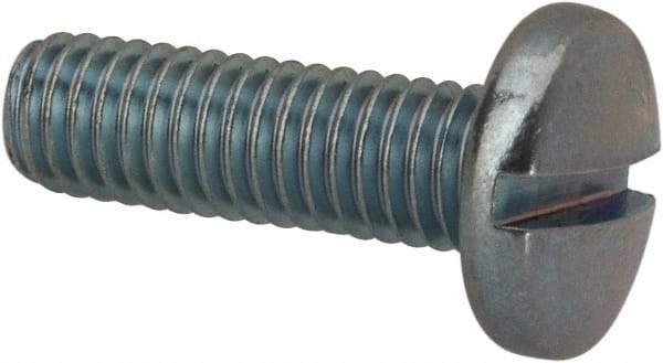 Value Collection - #10-32 UNF, 5/8" Length Under Head Slotted Drive Machine Screw - Binding Head, Grade J82 Steel, Zinc-Plated Finish, Without Washer - Exact Industrial Supply