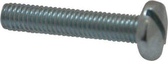 Value Collection - #10-32 UNF, 1" Length Under Head Slotted Drive Machine Screw - Binding Head, Grade J82 Steel, Zinc-Plated Finish, Without Washer - Exact Industrial Supply