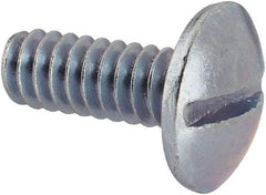 Value Collection - #10-24 UNC, 1/2" Length Under Head Slotted Drive Machine Screw - Truss Head, Grade 2 Steel, Zinc-Plated Finish, Without Washer - Exact Industrial Supply