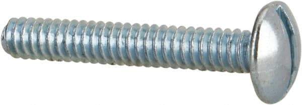 Value Collection - #10-24 UNC, 1-1/4" Length Under Head Slotted Drive Machine Screw - Truss Head, Grade 2 Steel, Zinc-Plated Finish, Without Washer - Exact Industrial Supply