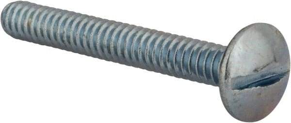 Value Collection - #10-24 UNC, 1-1/2" Length Under Head Slotted Drive Machine Screw - Truss Head, Grade 2 Steel, Zinc-Plated Finish, Without Washer - Exact Industrial Supply