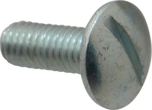 Value Collection - #10-32 UNF, 1/2" Length Under Head Slotted Drive Machine Screw - Truss Head, Grade J82 Steel, Zinc-Plated Finish, Without Washer - Exact Industrial Supply