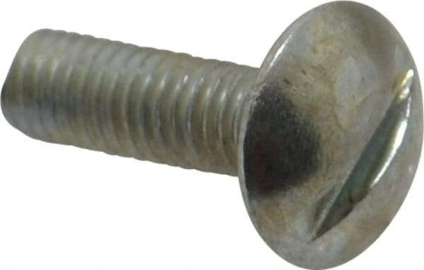 Value Collection - #10-32 UNF, 5/8" Length Under Head Slotted Drive Machine Screw - Truss Head, Grade J82 Steel, Zinc-Plated Finish, Without Washer - Exact Industrial Supply