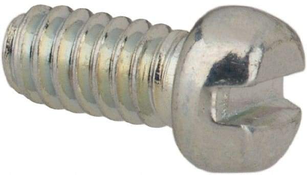 Value Collection - #2-56 UNC, 3/16" Length Under Head Slotted Drive Machine Screw - Fillister Head, Grade J82 Steel, Zinc-Plated Finish, Without Washer - Exact Industrial Supply