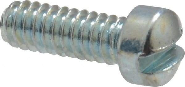 Value Collection - #2-56 UNC, 1/4" Length Under Head Slotted Drive Machine Screw - Fillister Head, Grade 2 Steel, Zinc-Plated Finish, Without Washer - Exact Industrial Supply
