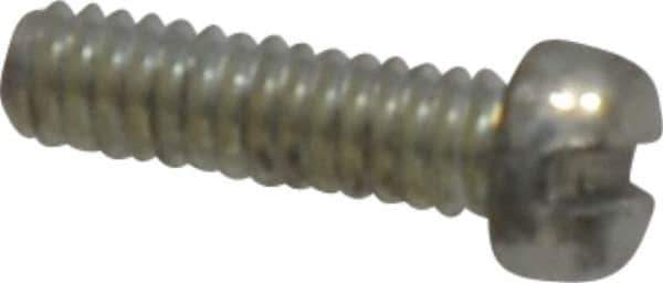 Value Collection - #2-56 UNC, 5/16" Length Under Head Slotted Drive Machine Screw - Fillister Head, Grade 2 Steel, Zinc-Plated Finish, Without Washer - Exact Industrial Supply