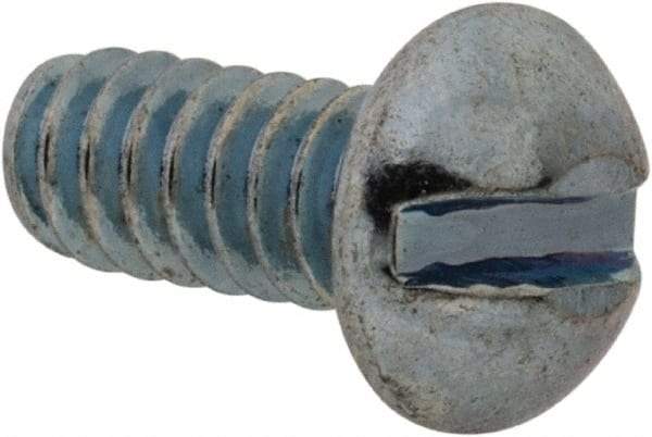 Value Collection - #10-24 UNC, 5/8" Length Under Head Slotted Drive Machine Screw - Fillister Head, Grade J82 Steel, Zinc-Plated Finish, Without Washer - Exact Industrial Supply