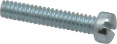 Value Collection - #10-24 UNC, 1" Length Under Head Slotted Drive Machine Screw - Fillister Head, Grade 2 Steel, Zinc-Plated Finish, Without Washer - Exact Industrial Supply