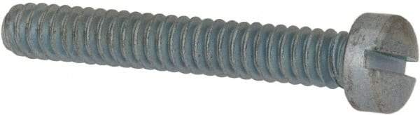 Value Collection - #10-24 UNC, 1-1/4" Length Under Head Slotted Drive Machine Screw - Fillister Head, Grade J82 Steel, Zinc-Plated Finish, Without Washer - Exact Industrial Supply