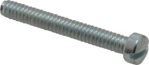 Value Collection - #10-24 UNC, 1-1/2" Length Under Head Slotted Drive Machine Screw - Fillister Head, Grade J82 Steel, Zinc-Plated Finish, Without Washer - Exact Industrial Supply