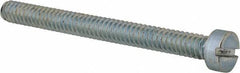 Value Collection - #10-24 UNC, 2" Length Under Head Slotted Drive Machine Screw - Fillister Head, Grade 2 Steel, Zinc-Plated Finish, Without Washer - Exact Industrial Supply