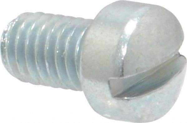 Value Collection - #10-32 UNF, 5/16" Length Under Head Slotted Drive Machine Screw - Fillister Head, Grade J82 Steel, Zinc-Plated Finish, Without Washer - Exact Industrial Supply