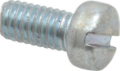 Value Collection - #10-32 UNF, 3/8" Length Under Head Slotted Drive Machine Screw - Fillister Head, Grade 2 Steel, Zinc-Plated Finish, Without Washer - Exact Industrial Supply