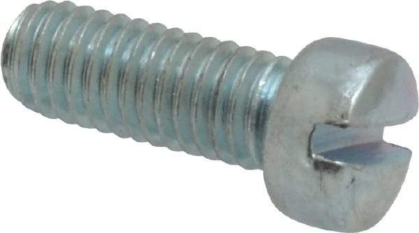 Value Collection - #10-32 UNF, 1/2" Length Under Head Slotted Drive Machine Screw - Fillister Head, Grade 2 Steel, Zinc-Plated Finish, Without Washer - Exact Industrial Supply
