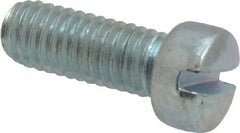 Value Collection - #10-32 UNF, 1/2" Length Under Head Slotted Drive Machine Screw - Fillister Head, Grade 2 Steel, Zinc-Plated Finish, Without Washer - Exact Industrial Supply
