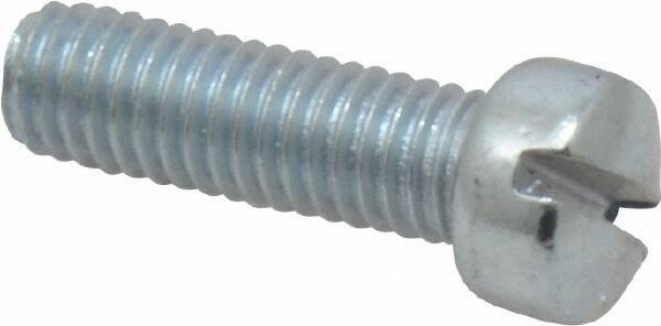 Value Collection - #10-32 UNF, 5/8" Length Under Head Slotted Drive Machine Screw - Fillister Head, Grade 2 Steel, Zinc-Plated Finish, Without Washer - Exact Industrial Supply
