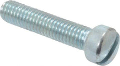 Value Collection - #10-32 UNF, 7/8" Length Under Head Slotted Drive Machine Screw - Fillister Head, Grade 2 Steel, Zinc-Plated Finish, Without Washer - Exact Industrial Supply