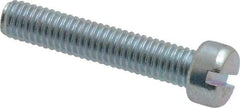 Value Collection - #10-32 UNF, 1" Length Under Head Slotted Drive Machine Screw - Fillister Head, Grade 2 Steel, Zinc-Plated Finish, Without Washer - Exact Industrial Supply