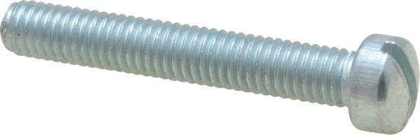 Value Collection - #10-32 UNF, 1-1/4" Length Under Head Slotted Drive Machine Screw - Fillister Head, Grade J82 Steel, Zinc-Plated Finish, Without Washer - Exact Industrial Supply
